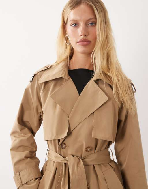 Abercrombie & Fitch - gabardina larga con cinturón en camel, 2 de 4