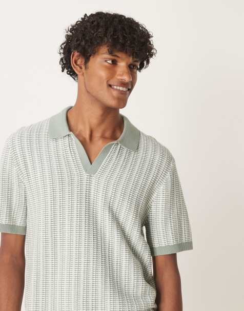 Abercrombie & Fitch - Gehaakt overhemd met korte mouwen in groen - view 1