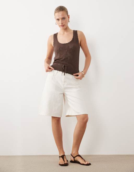 Abercrombie & Fitch - Gehaakte getailleerde top in bruin, 2 van 4