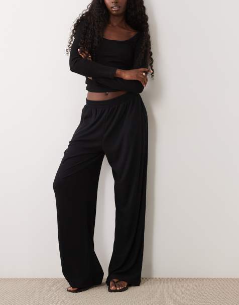 Abercrombie & Fitch gerippte Jersey-Hose mit Ballon-Schnitt in Schwarz - view 1