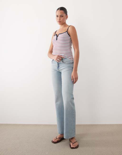 Abercrombie & Fitch – Geripptes Henley-Camisole in gestreiftem Blau, 2 von 4