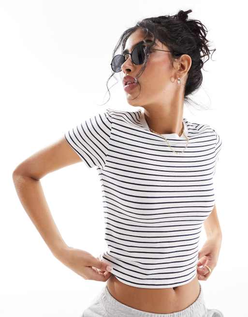 Abercrombie & Fitch - Gestreept T-shirt in wit