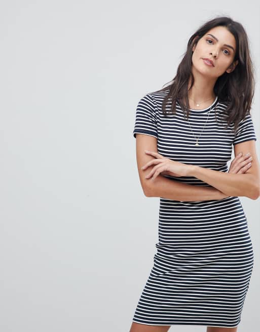 Abercrombie & Fitch – Gestreiftes T-Shirt-Kleid