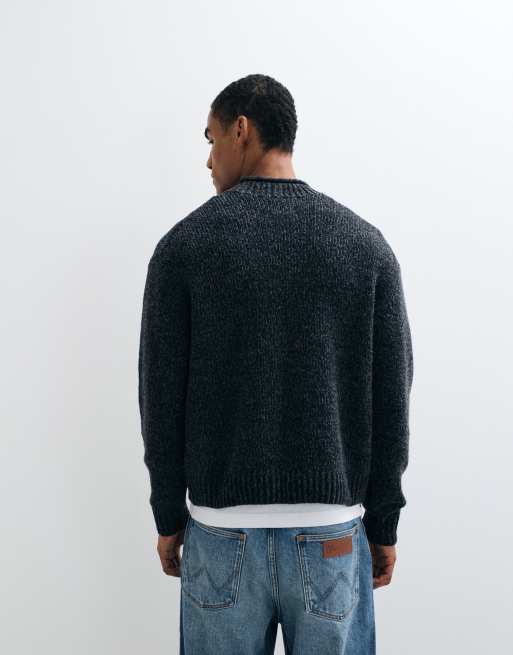 Abercrombie & Fitch gestrickter Pullover mit Stehkragen in Schwarz, 5 von 5
