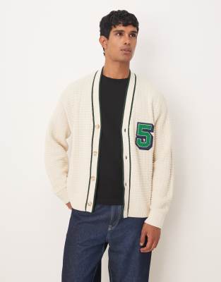 Abercrombie & Fitch - Gilet à col en V - Crème-Neutre