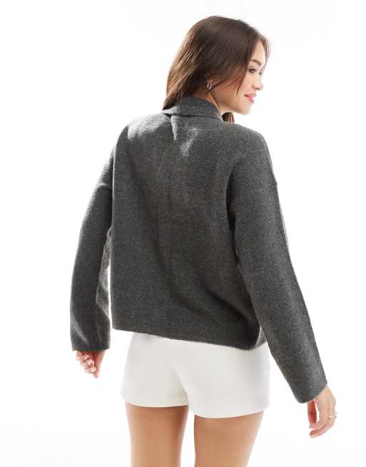 Abercrombie & Fitch - Gilet à col - Gris foncé, 4 de 4