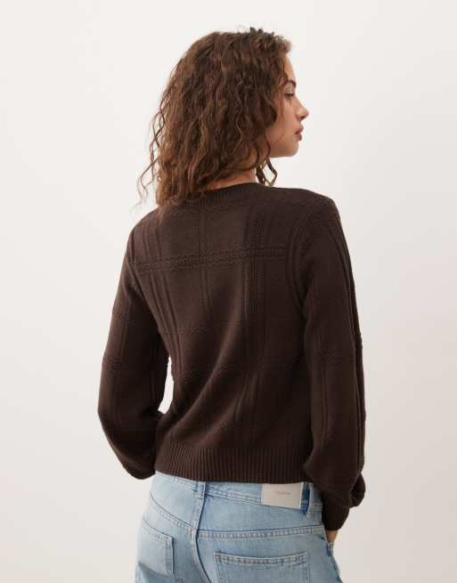 Abercrombie & Fitch gilet en maille à col rond marron, 4 de 4