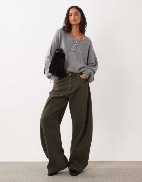 Abercrombie & Fitch gilet en maille henley gris clair - view 1