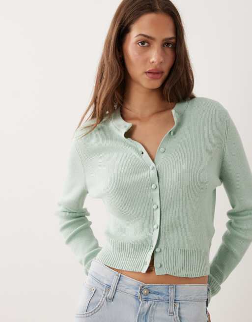 Abercrombie & Fitch gilet en maille micro vert menthe, 2 de 5