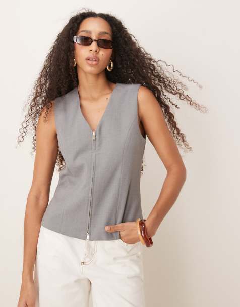 Abercrombie & Fitch - Gilet grigio scuro con zip - view 1