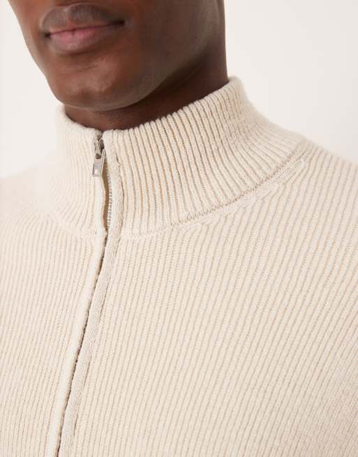 Abercrombie & Fitch - Gilet zippé épais à col montant - Crème, 5 de 5