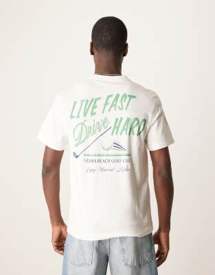 Abercrombie & Fitch Golf Graphic Back Print T-shirt In White