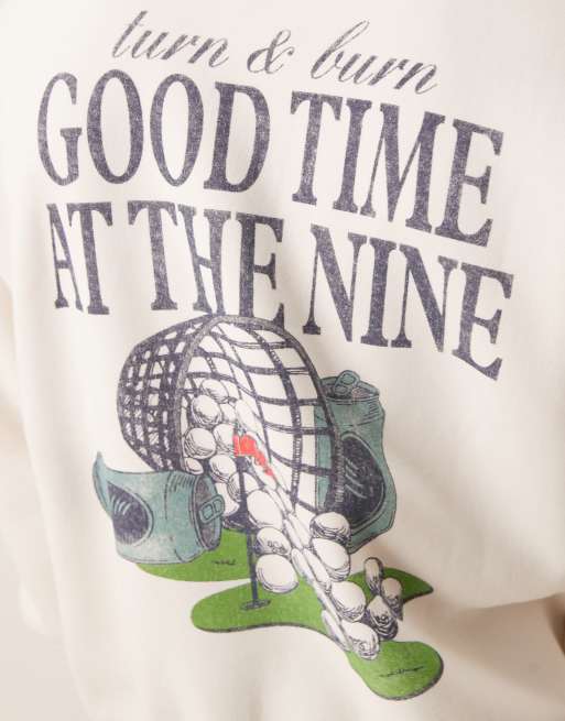 Abercrombie & Fitch golf motif back sweatshirt top in white | ASOS