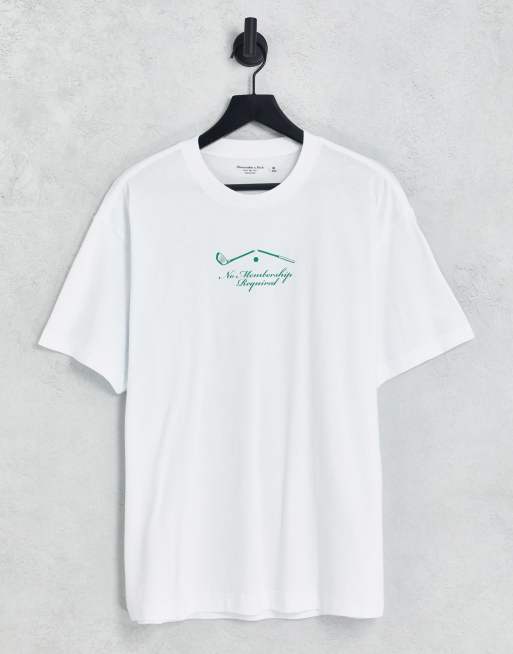 Abercrombie & Fitch golf shop back print T-shirt in white | ASOS