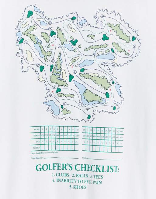 Abercrombie & Fitch golf shop back print T-shirt in white, 3 of 4