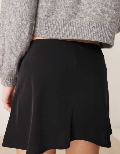 Abercrombie & Fitch - Gonna pantalone svasata nera a vita alta, 5 di 5