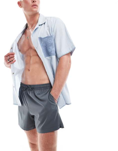 Abercrombie & Fitch - Grå 5-tommer-badeshorts - view 1
