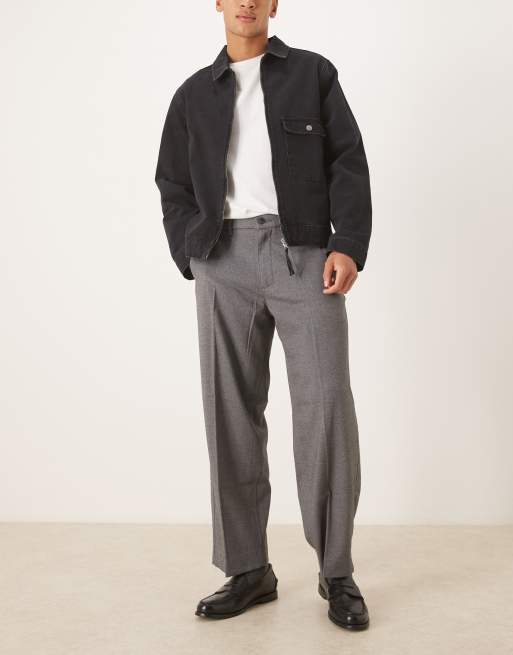 Abercrombie & Fitch – Grå finbyxor i baggy fit, 2 av 5