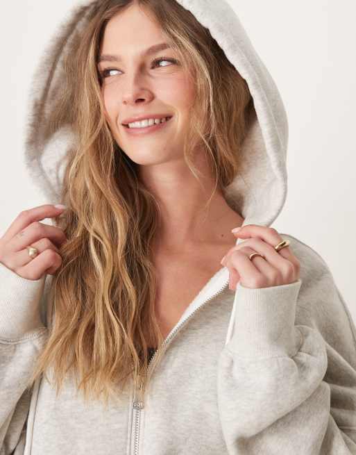 Abercrombie & Fitch – Grå huvtröja med dragkedja, 2 av 4