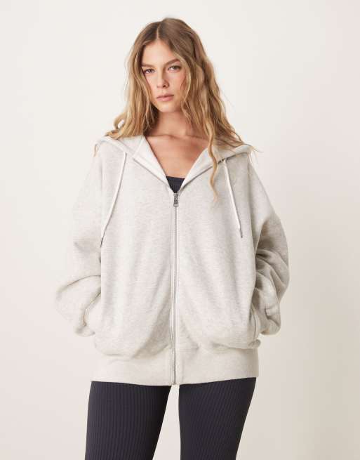 Abercrombie & Fitch – Grå huvtröja med dragkedja, 4 av 4