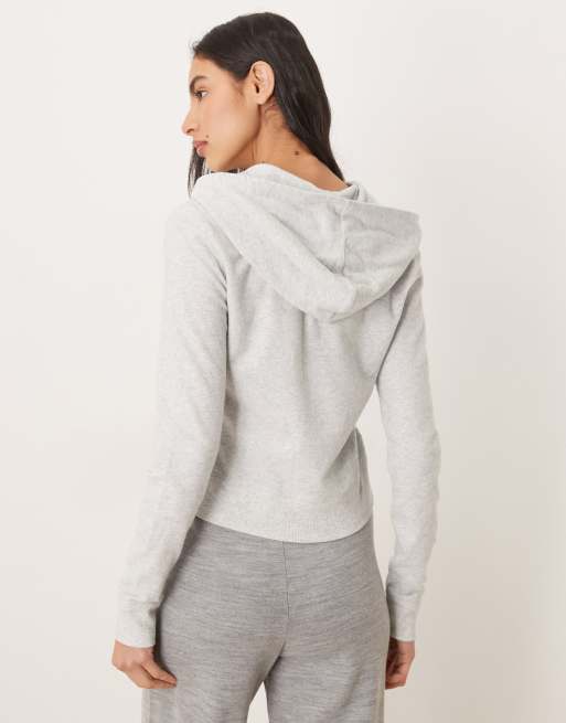 Abercrombie & Fitch - Grå lounge-hættetrøje med gennemgående lynlås, 4 af 4