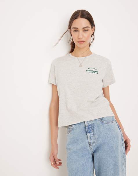 Abercrombie & Fitch - Grå T-shirt med logoprint - view 1