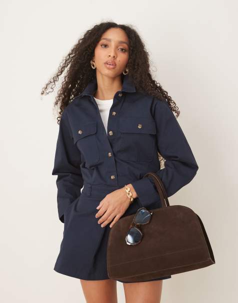 Abercrombie & Fitch – Granatowa sukienka ze spódnicospodniami w stylu utility - view 1