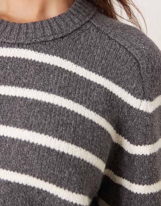 Abercrombie & Fitch – Granatowy dzianinowy sweter, 3 z 4
