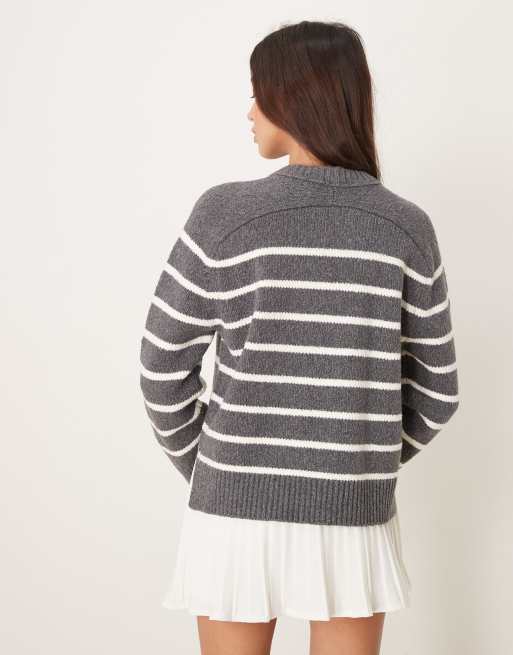 Abercrombie & Fitch – Granatowy dzianinowy sweter, 4 z 4