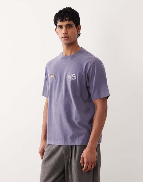 Abercrombie & Fitch – Granatowy T-shirt z haftem w kowbojskim stylu - view 1