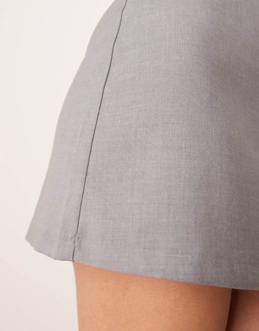 Abercrombie & Fitch - Gråt mini-skort med superhøj talje, 3 af 5
