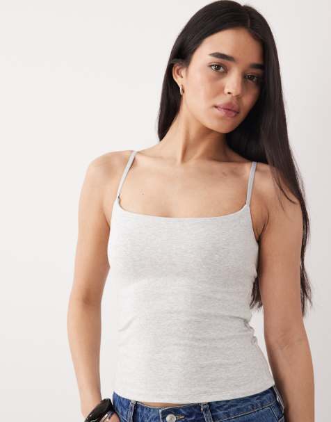Abercrombie & Fitch – Grått sportlinne utan behå i seamless-design med 90-talsstil - view 1