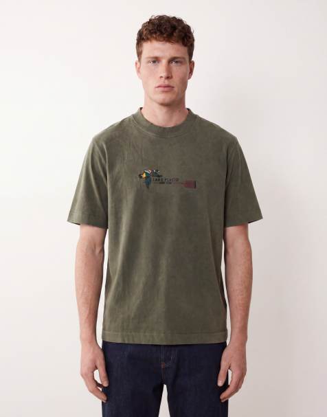 Abercrombie & Fitch - Grøn T-shirt med "Lake Placid"-broderi - view 1