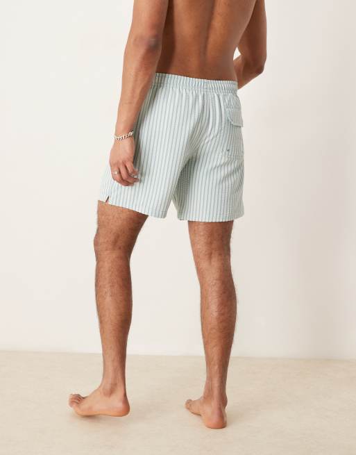 Abercrombie & Fitch - Grønne 7-tommer-badeshorts med striber, 4 af 4