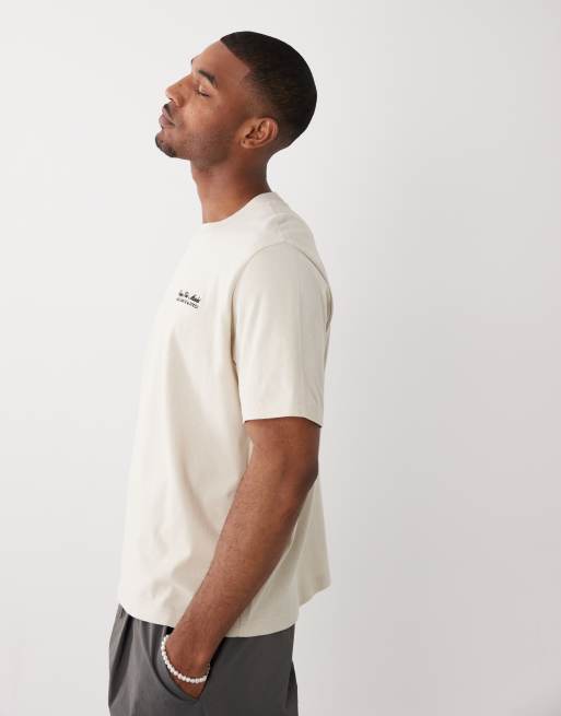 Abercrombie & Fitch grocery back graphic t-shirt in beige | ASOS