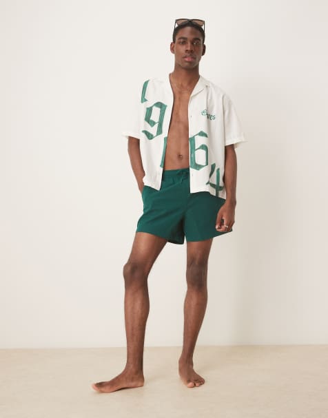 Abercrombie & Fitch – Gröna badshorts i bäckebölja, 5 tum - view 1
