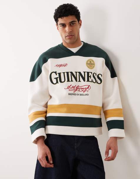 Abercrombie & Fitch Guinness graphic sweatshirt in white and green - view 1
