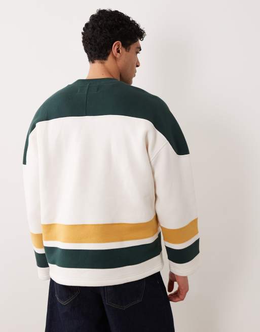 Abercrombie & Fitch Guinness graphic sweatshirt in white and green, 4 of 5