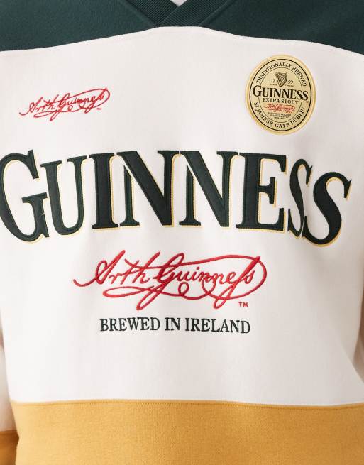 Abercrombie & Fitch Guinness graphic sweatshirt in white and green, 5 of 5