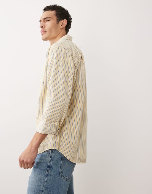 Abercrombie & Fitch - Gul langærmet skjorte med striber, 2 af 5