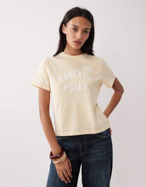 Abercrombie & Fitch – Gul t-shirt med logga - view 1