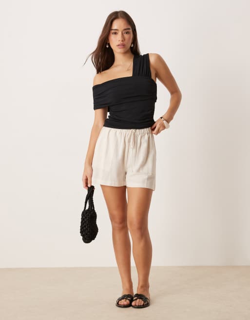 Abercrombie & Fitch halterneck twist front top in black, 4 of 4