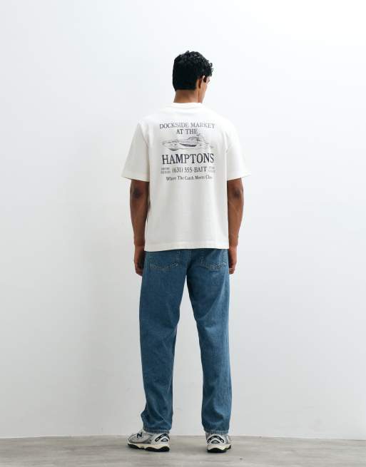 Abercrombie & Fitch Hamptons back graphic t-shirt in white, 2 of 5
