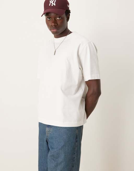 Abercrombie & Fitch heavy weight t-shirt in white, 2 of 4