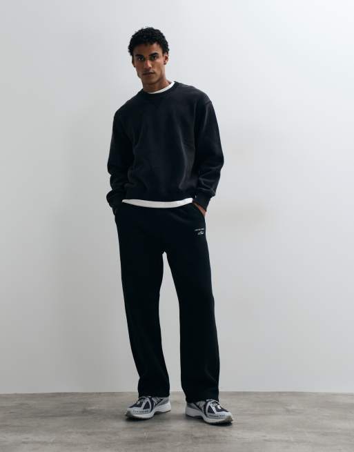 Abercrombie & Fitch heavyweight crew neck sweatshirt in washed black, 2 of 5