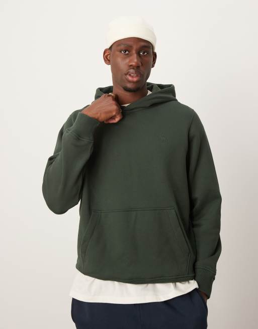 Abercrombie Fitch heavyweight hoodie in dark green with puff icon logo ASOS