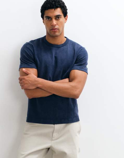 Abercrombie & Fitch heavyweight short sleeve t-shirt in washed navy - view 1