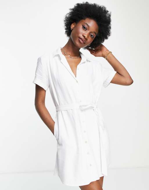 Abercrombie & Fitch – Hemdkleid in Weiß