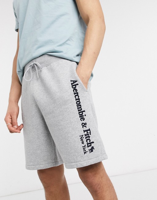 Abercrombie & Fitch heritage fleece sweat shorts in grey