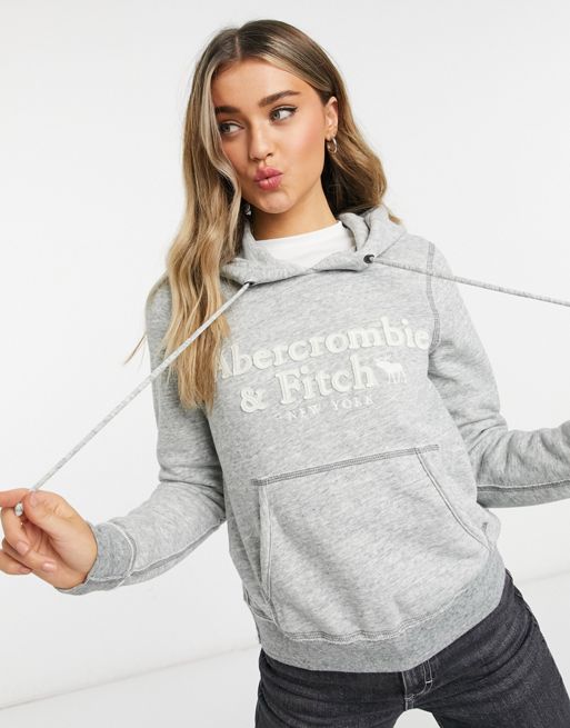 Abercrombie & Fitch heritage logo hoodie in grey | ASOS